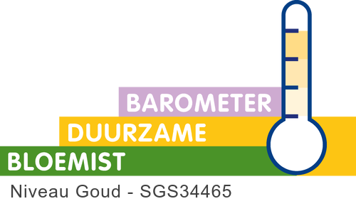 Barometer duurzame bloemist gold level badge with thermometer icon and SGS34465